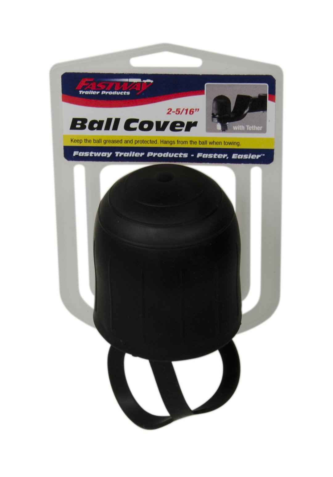 Fastway Trailer Products 82003216 Black Tethered 2-5/16-Inch Hitch Ball Cover