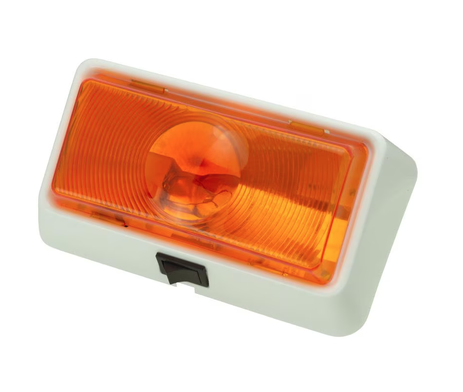 Creative Products 00750SAC Switched Amber Porch Light, Polar White Base