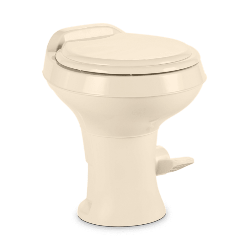 Dometic 302300073 300 Series RV Toilet, Bone, Round Seat, Pedal Flush – image 1
