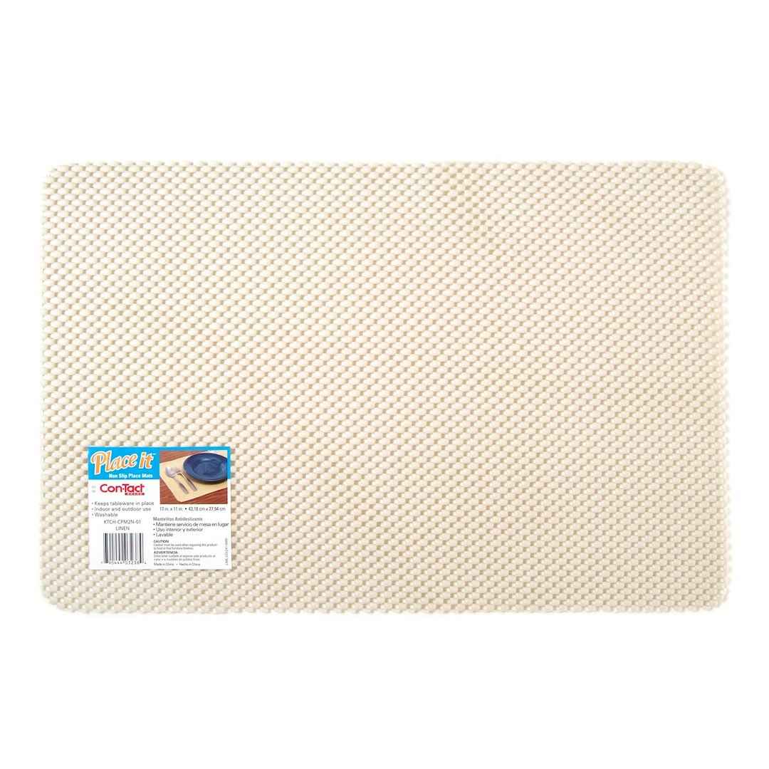 Kittrich KTCHCPM2N2 Beige Linen Non-Slip Placemat, 17 x 11