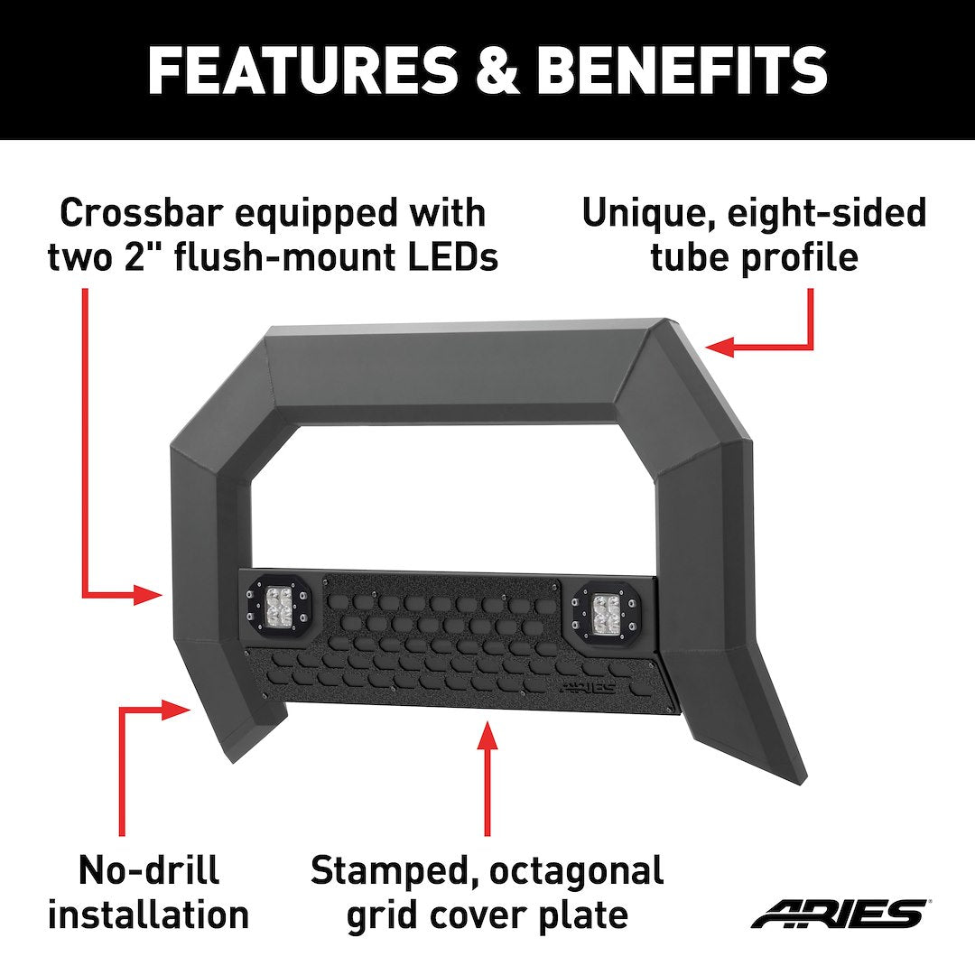 Aries 2163102 AdvantEDGE Aluminum Bull Bar With LED Lights - image 6