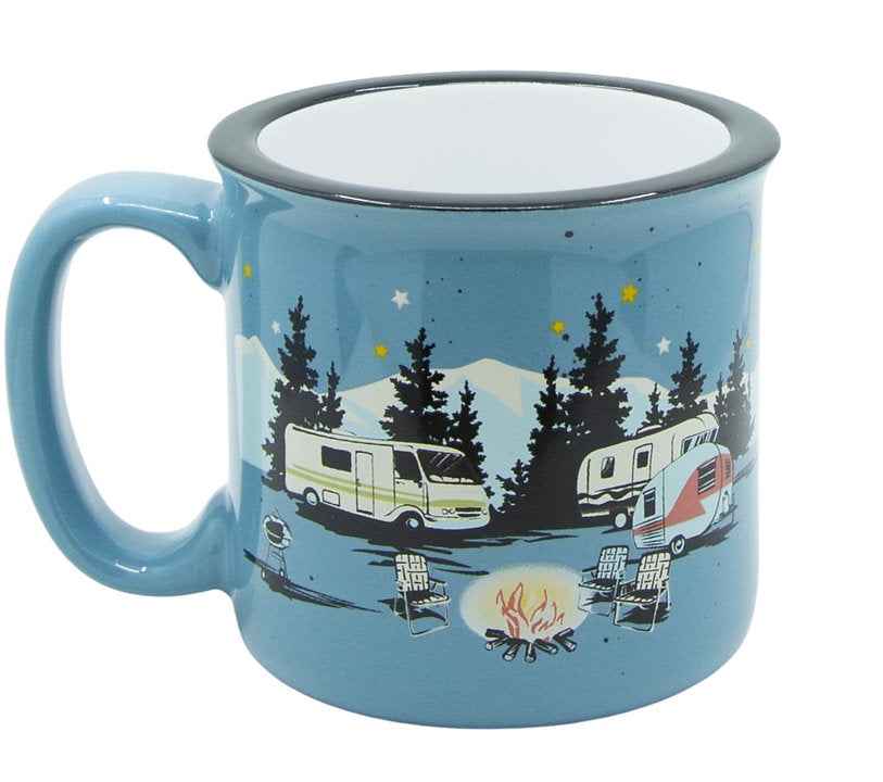 Camp Casual CC004B Starry Night Blue 15-oz Ceramic Travel Mug