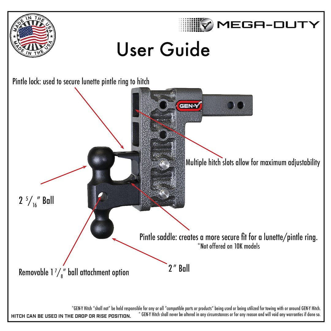 Gen-Y Hitch Gh-914 Trailer Hitch Ball Mount - image 6
