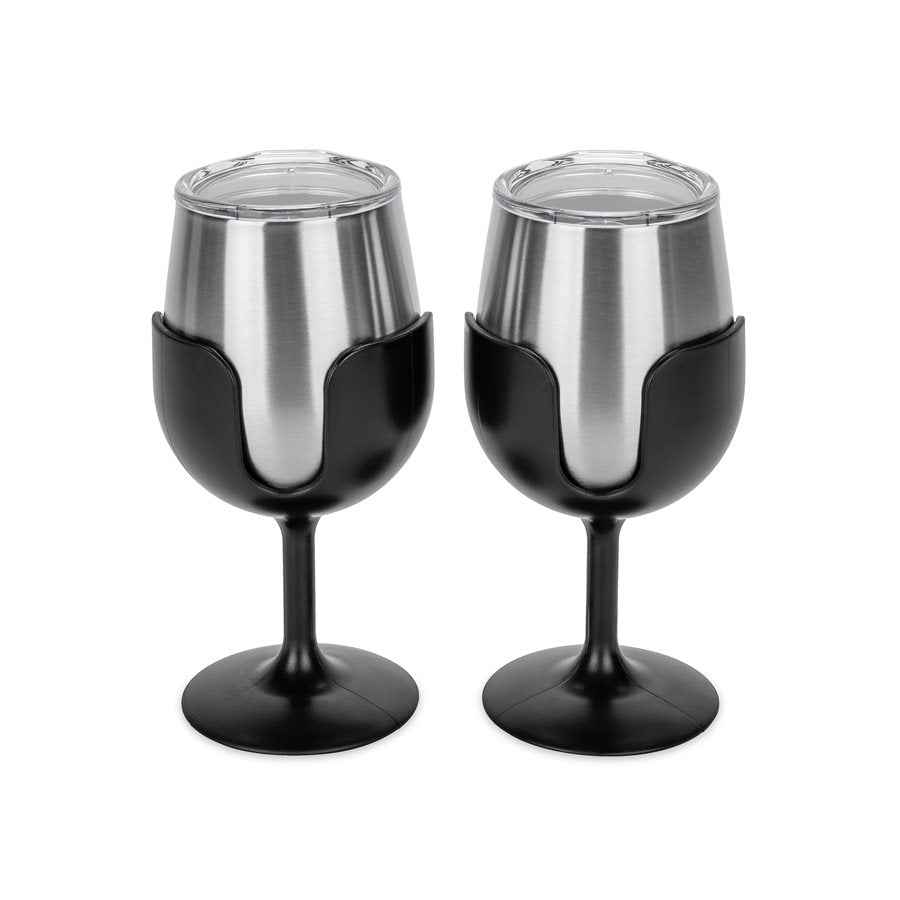 Camco 8-oz Stainless Wine Glasses - 2 Pack – 53485