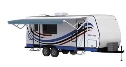 Carefree RV QZ1688D8DRB Longitude 14' RV Patio Awning – Black/Gray Dune Stripe