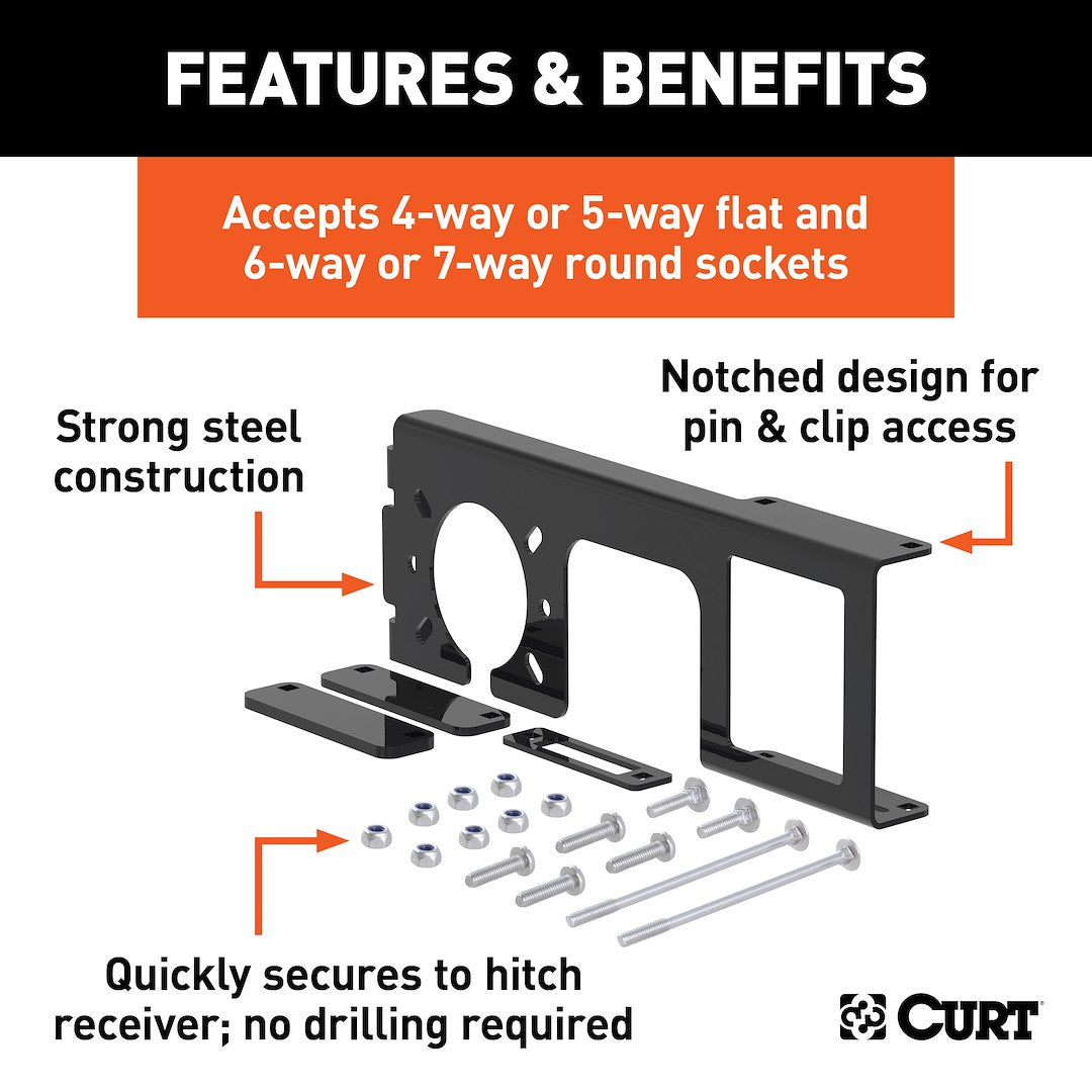 Curt 58000 Trailer Wiring Connector Mounting Bracket - image 3