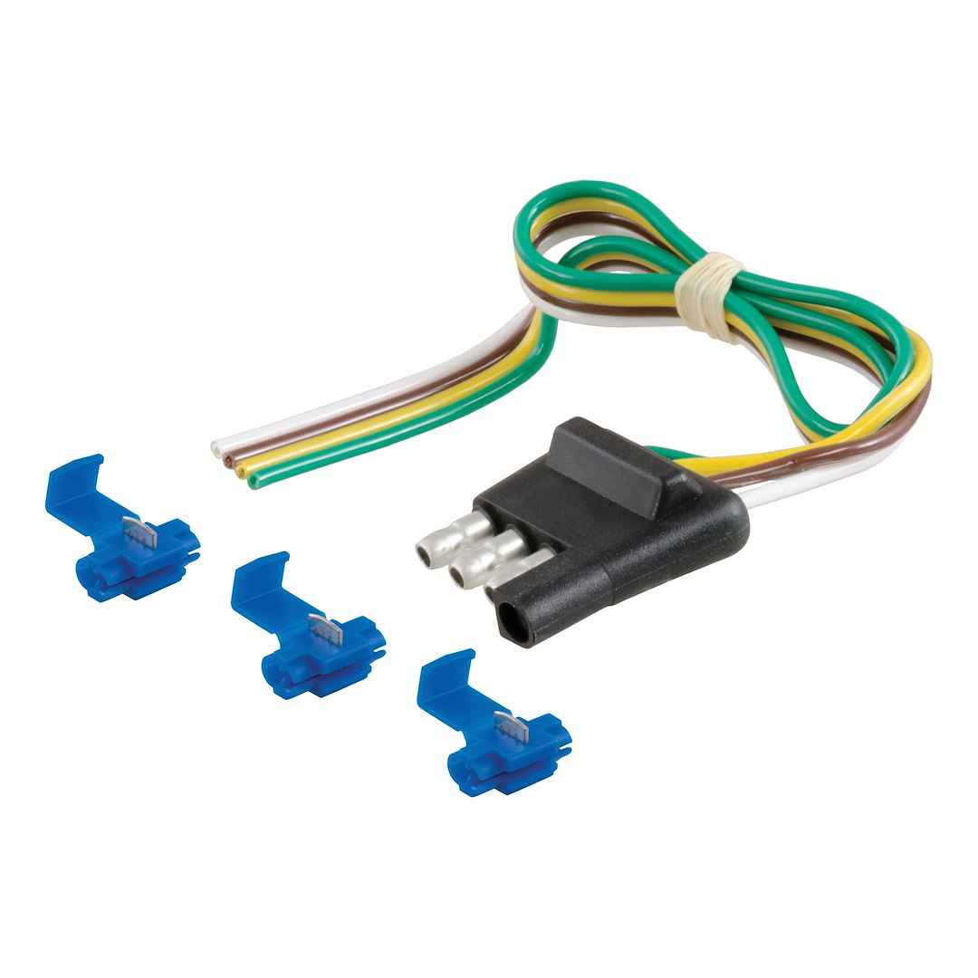 CURT 58033 4-Flat Trailer Plug Kit with 16-Gauge Leads
