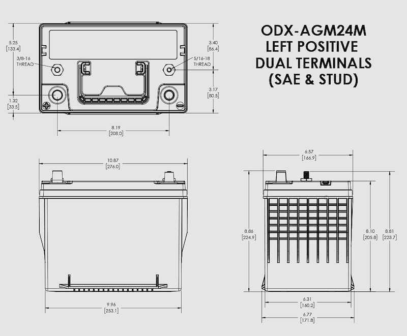 Odyssey Battery ODX-AGM24M Odyssey AGM Starting Battery Group 24 12V 840 CCA Marine – image 10