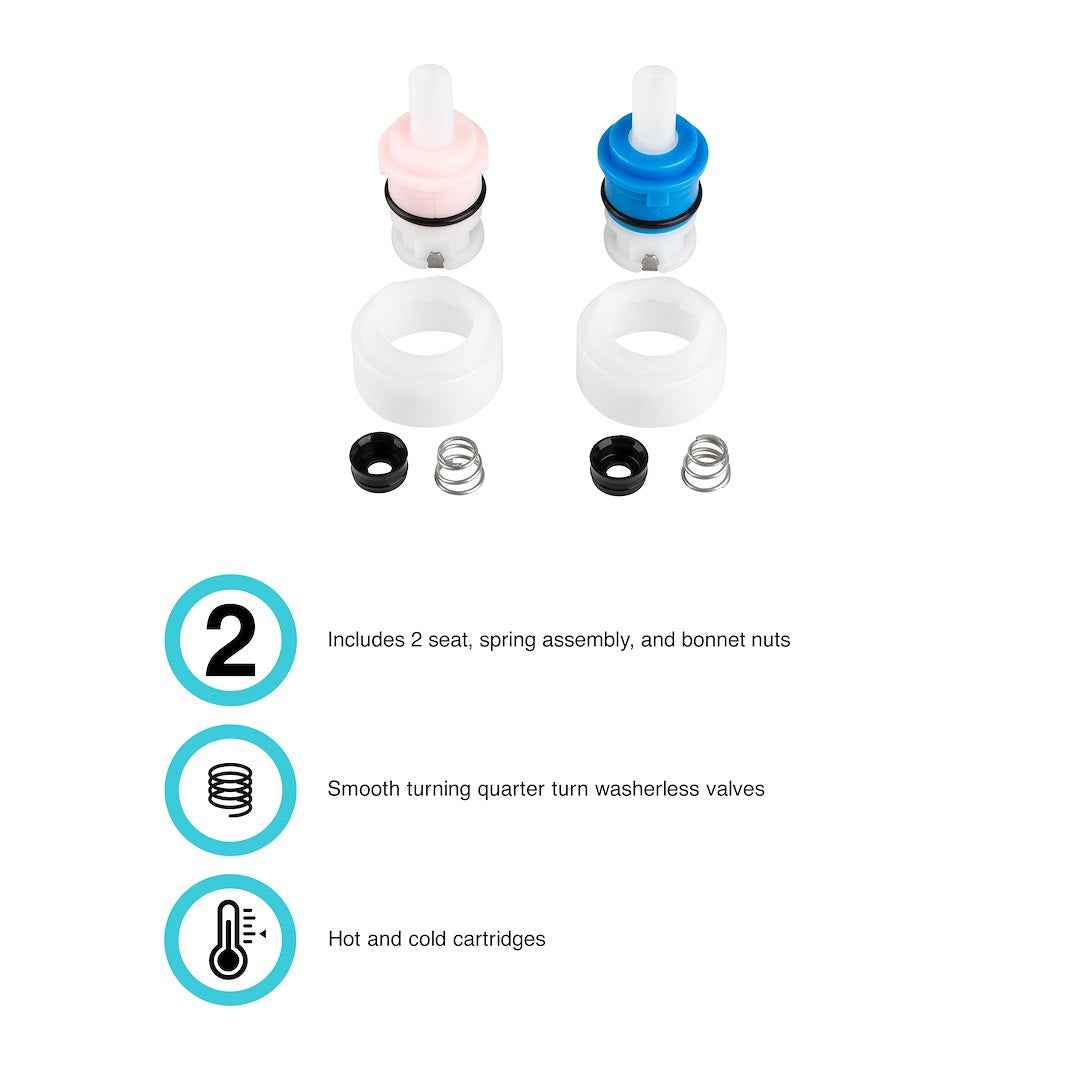 Dura Faucet DFRK200 Hot/Cold Cartridge Kit for Plastic-Plated Levers
