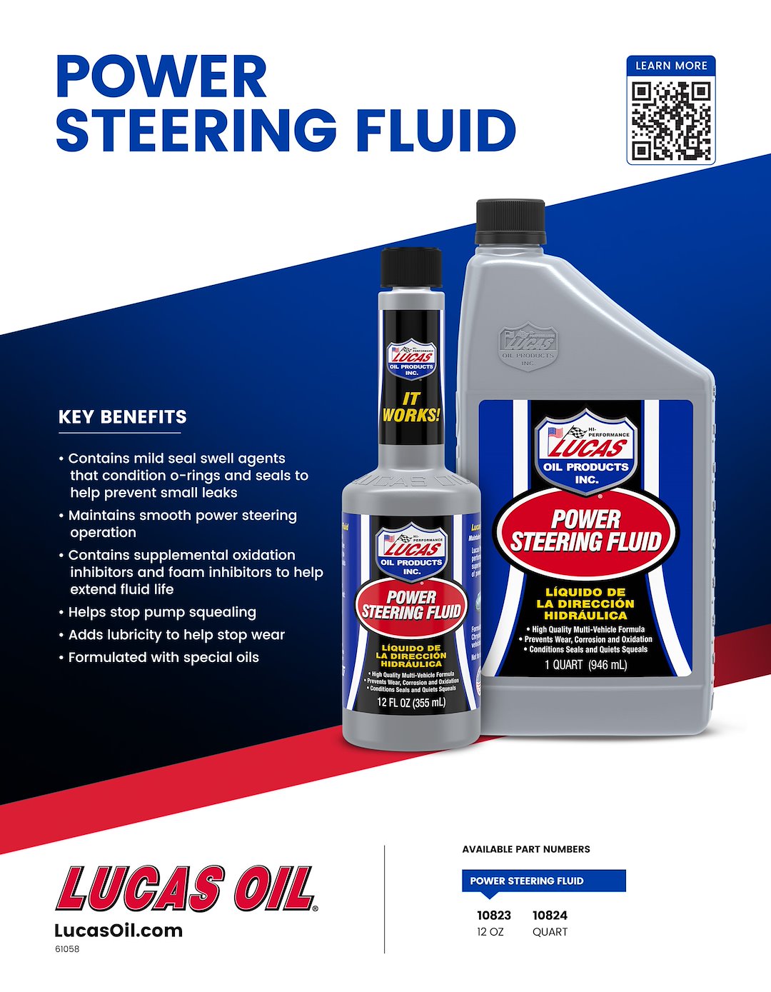 Lucas Oil 10824-6 Power-Steering System Fluid