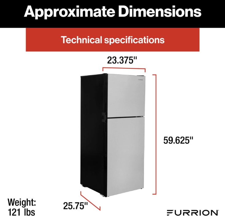 Furrion 2024120716 12V DC RV Fridge, 10.6 Cu. Ft. Dual Door – image 3