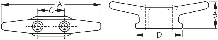 Sea Dog 046106 Countersunk-Mount Rope Cleat