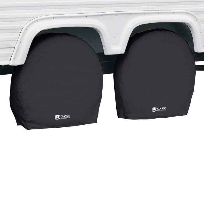 Classic Accessories Black Vinyl Tire Covers for 27–30-Inch Tires, Pair – 8023816040