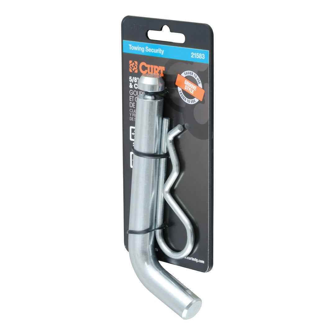 CURT 21583 5/8-Inch Grooved Hitch Pin for 2/2-1/2-Inch Receivers