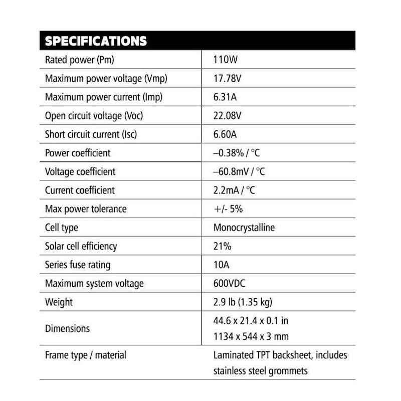 Go Power GP-FLEX-110E Solar Flex 110W Expansion Kit , Flexible Monocrystalline – image 5