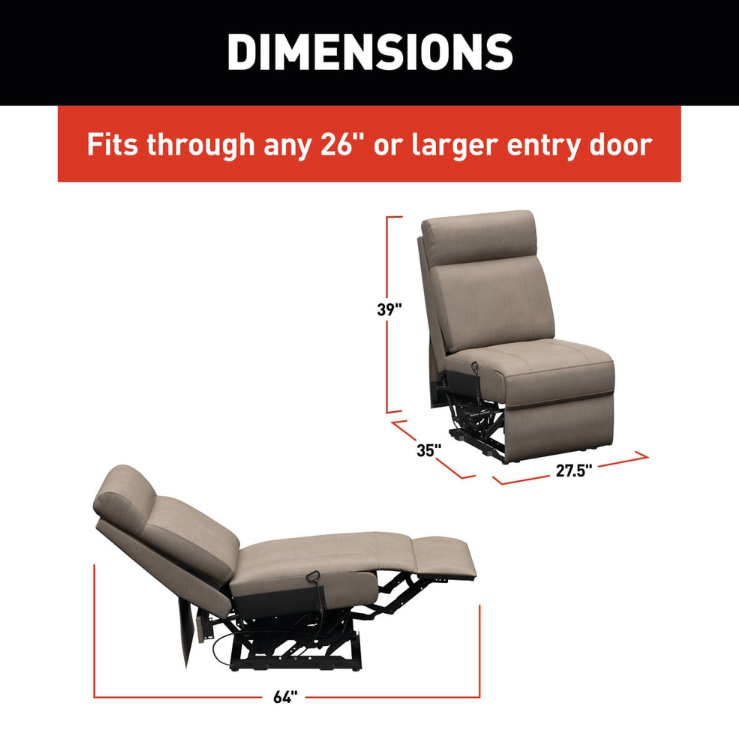 Lippert Components 2024044099 Thomas Payne Center Armless Recliner, Driftwood – image 5