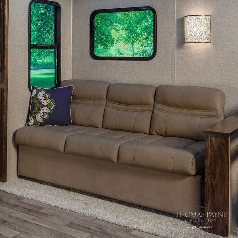 Lippert Components 2020129838 68” Jackknife RV Sofa, Grummond Tan, 3-Seater with Center – image 5
