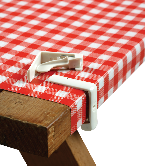 Coghlan's 9211 White Spring-Pressure ABS Tablecloth Clamps, Four-Pack