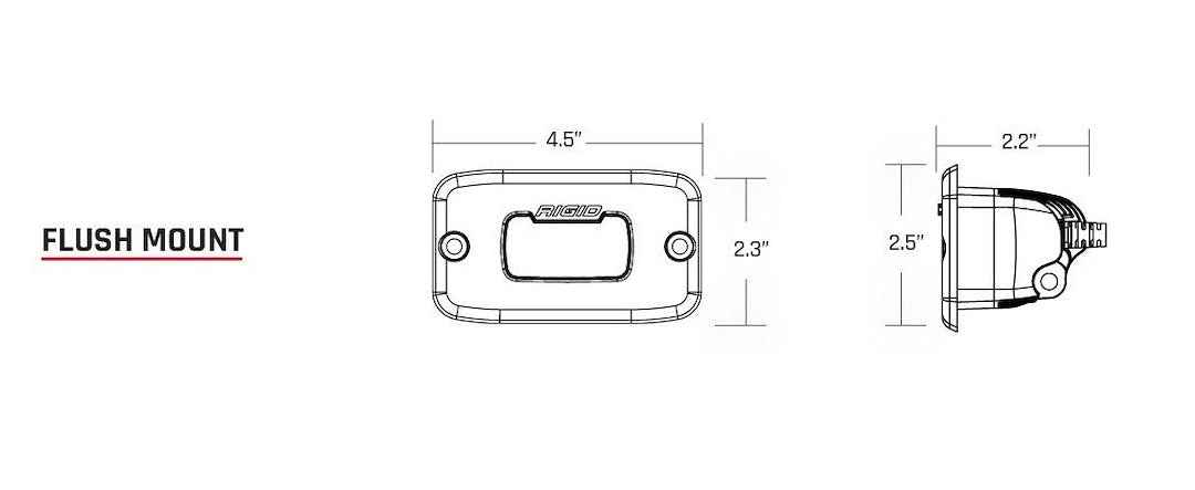 Rigid Lighting LED Backup Light Pair - Bumper Flush – 980013