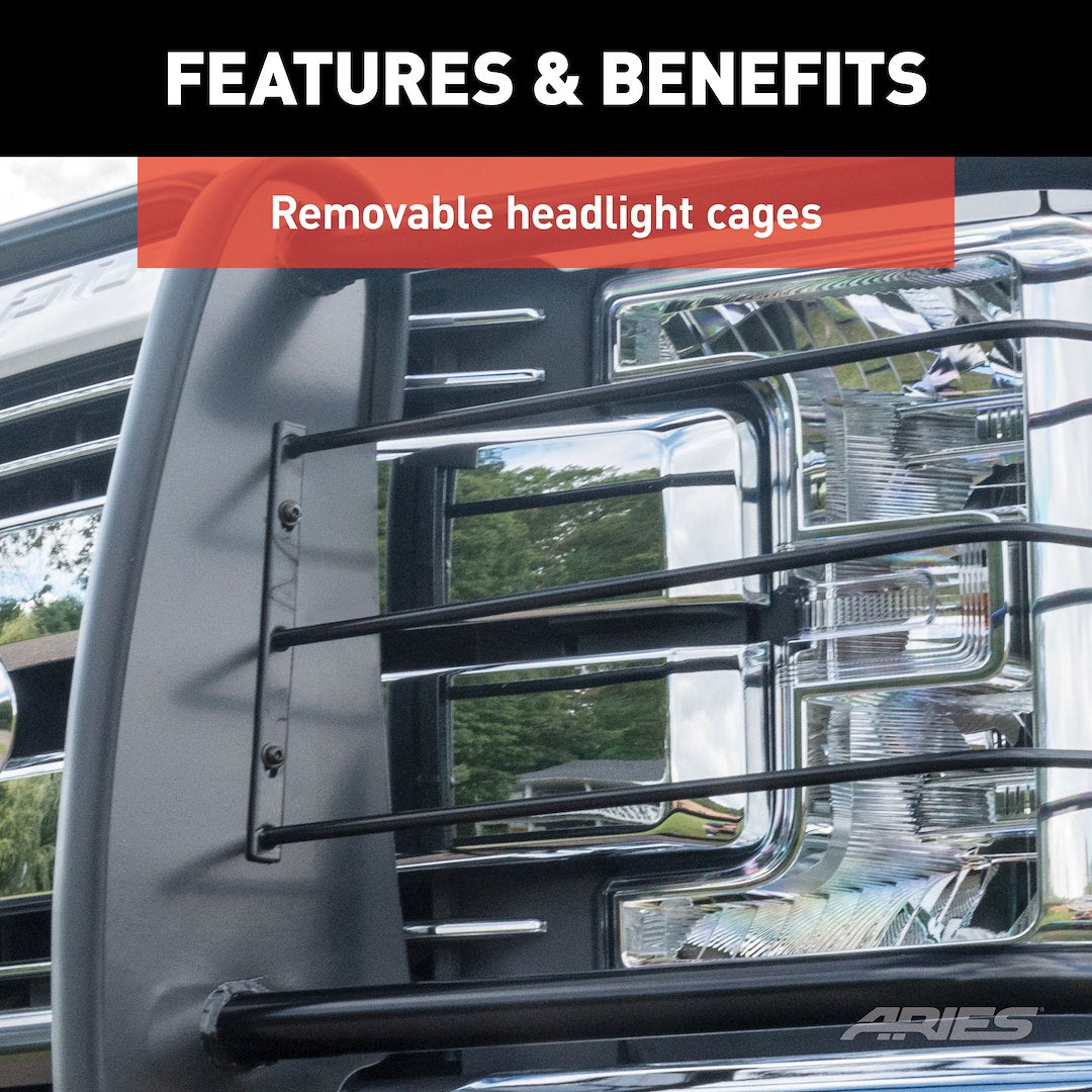 Aries 5060 Semi-Gloss Black Steel Grille/Brush Guard - image 5