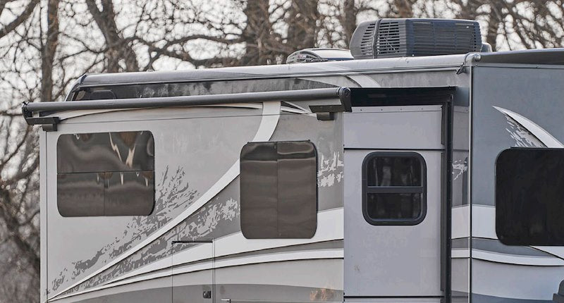 Velarium VSTK19200000 192" RV Slide-Out Topper Awning – Black Vinyl