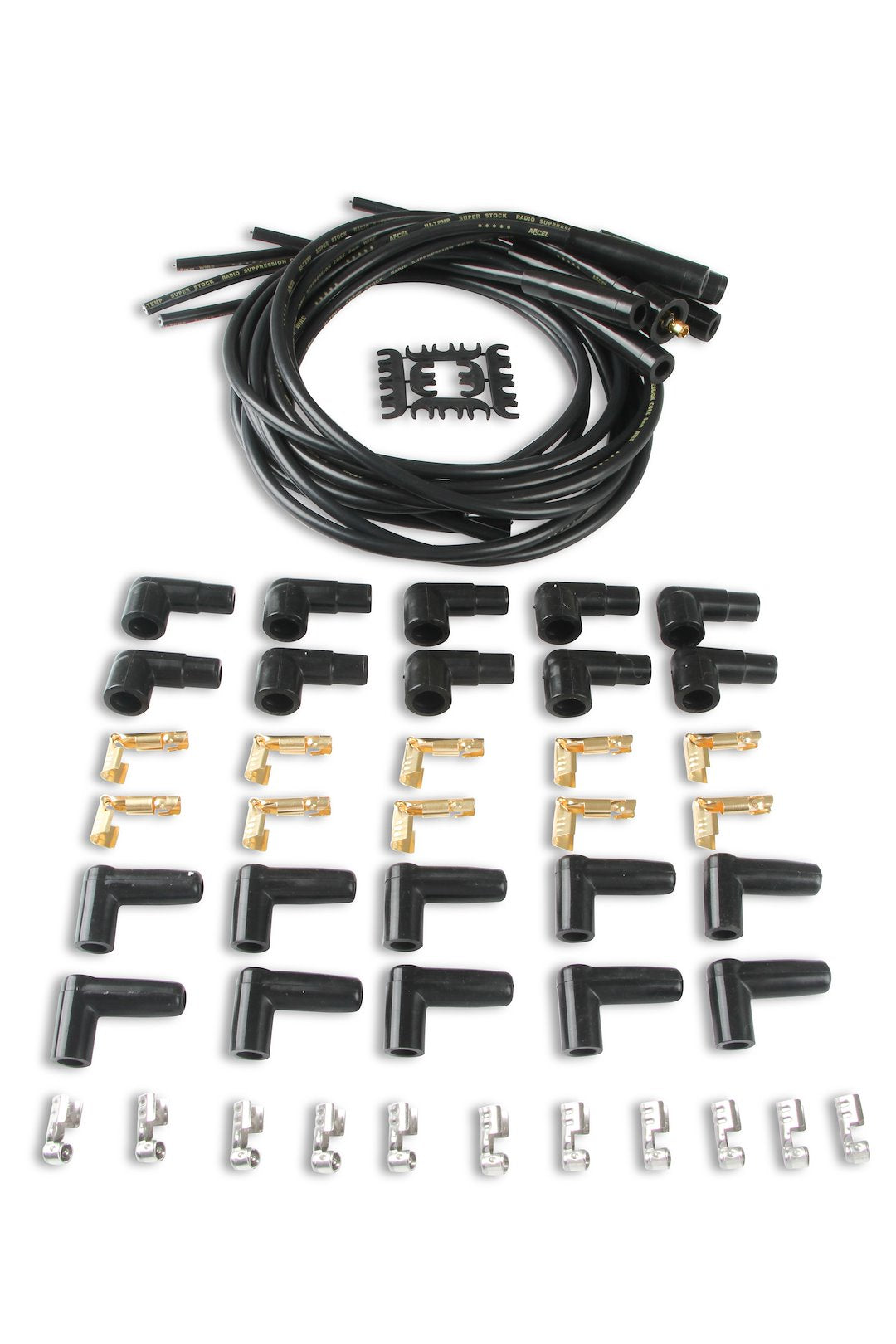 ACCEL Ignition 4040K Black 8 mm Straight-Boot Ignition Wire Kit - image 1