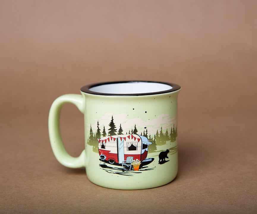 Camp Casual CC004G Beary Green 15-oz Ceramic Travel Mug