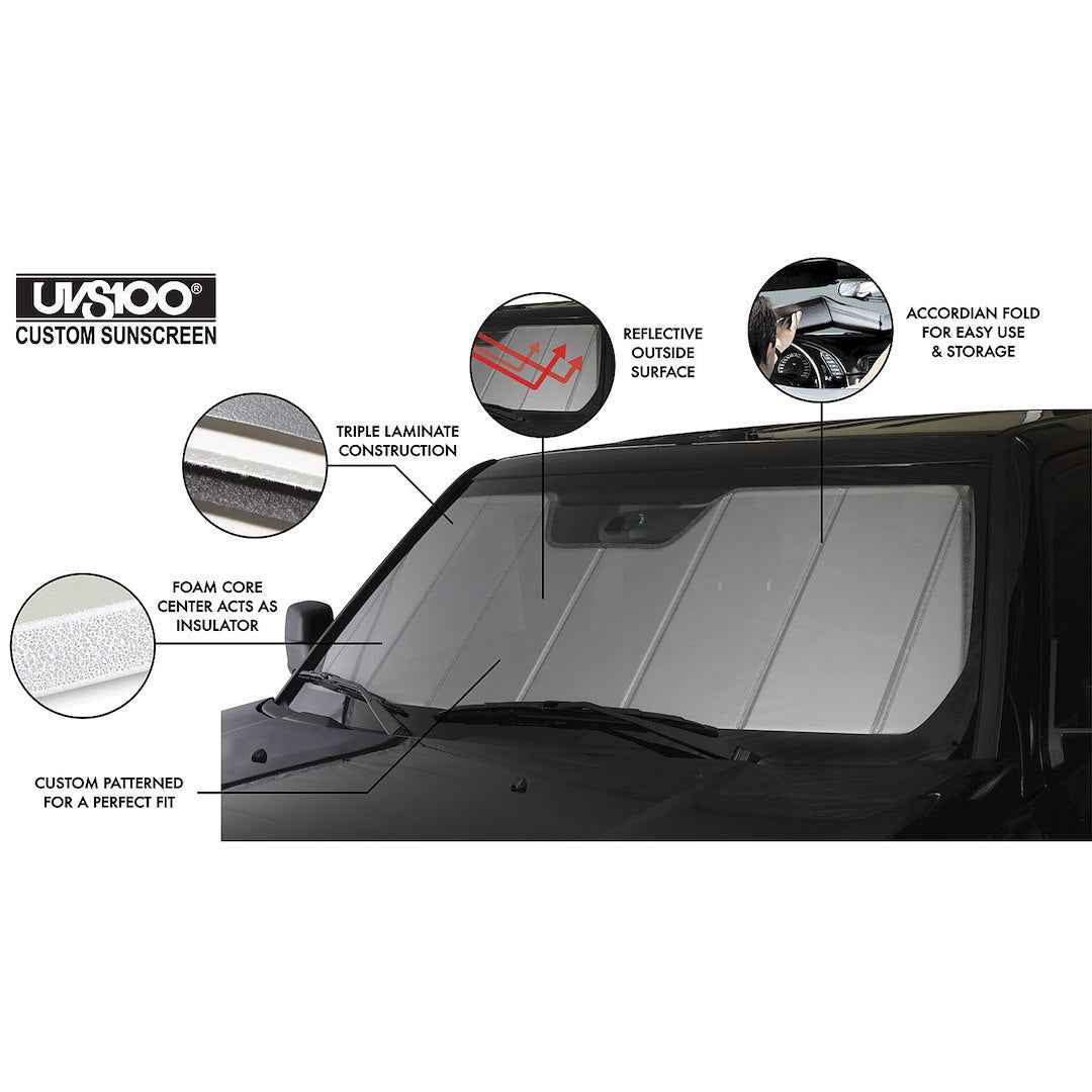Covercraft UV11810SV Silver UVS100 Direct-Fit Windshield Insulating Shade