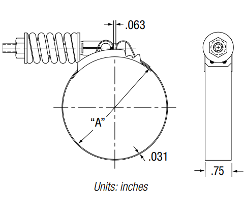 Breeze B92240413 HD Spring-Loaded T-Bolt Clamp, 4-1/8–4-7/16 Inch - image 2