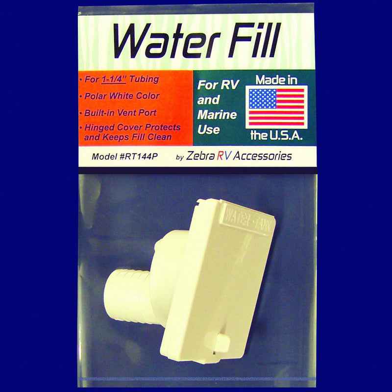 Zebra RV Fresh Water Fill Spout - 1-1/4 in, Polar White – RT144P