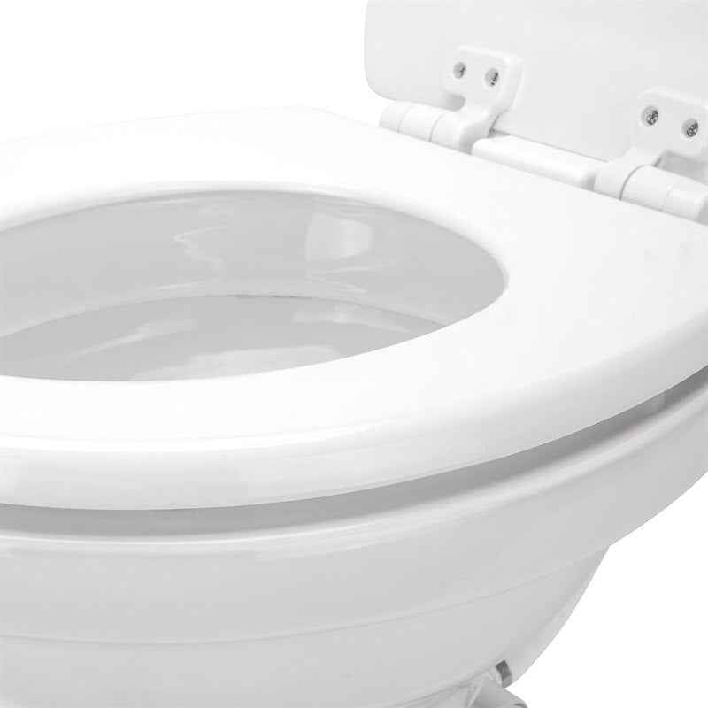 Camco 41710 RV Toilet High Profile, Permanent Pedal Flush, Wood Seat, White – image 5