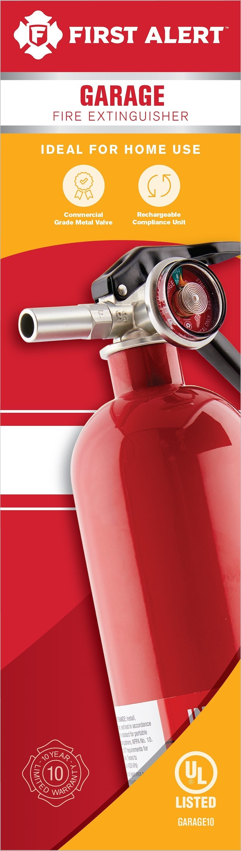BRK Electronics GARAGE10 First Alert Fire Extinguisher 2.5 lb UL Rated 10-B:C – image 3