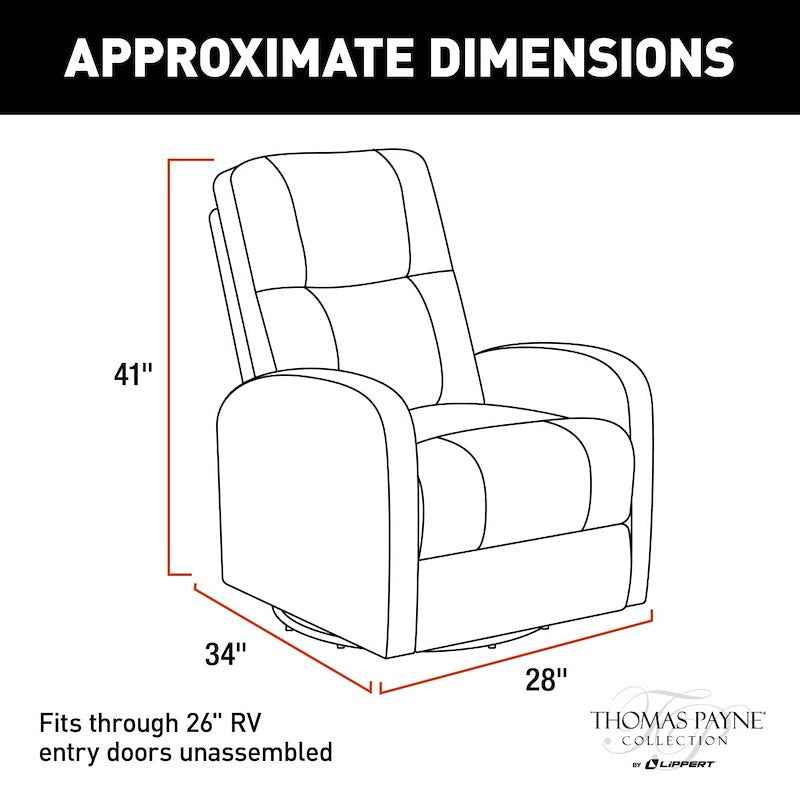 Lippert Components 2020129886 Thomas Payne Swivel Pushback RV Recliner, Norlina – image 7