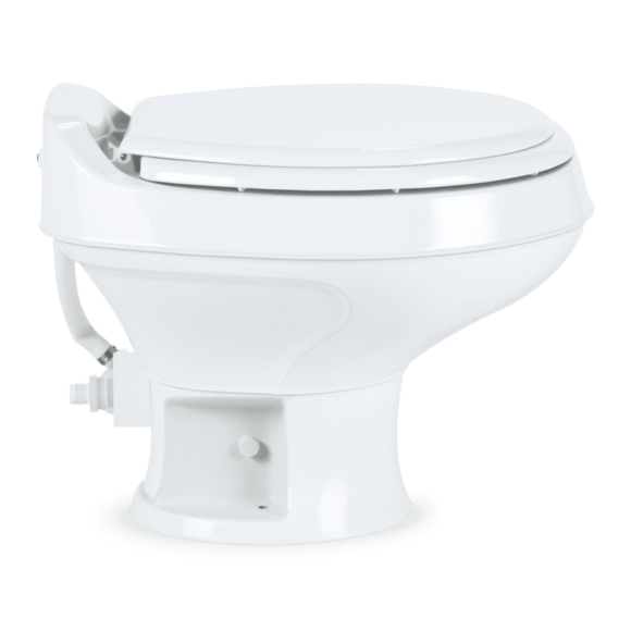 Dometic 302301671 301 Series RV Toilet, Permanent, Pedal Flush Control, White, Round – image 1