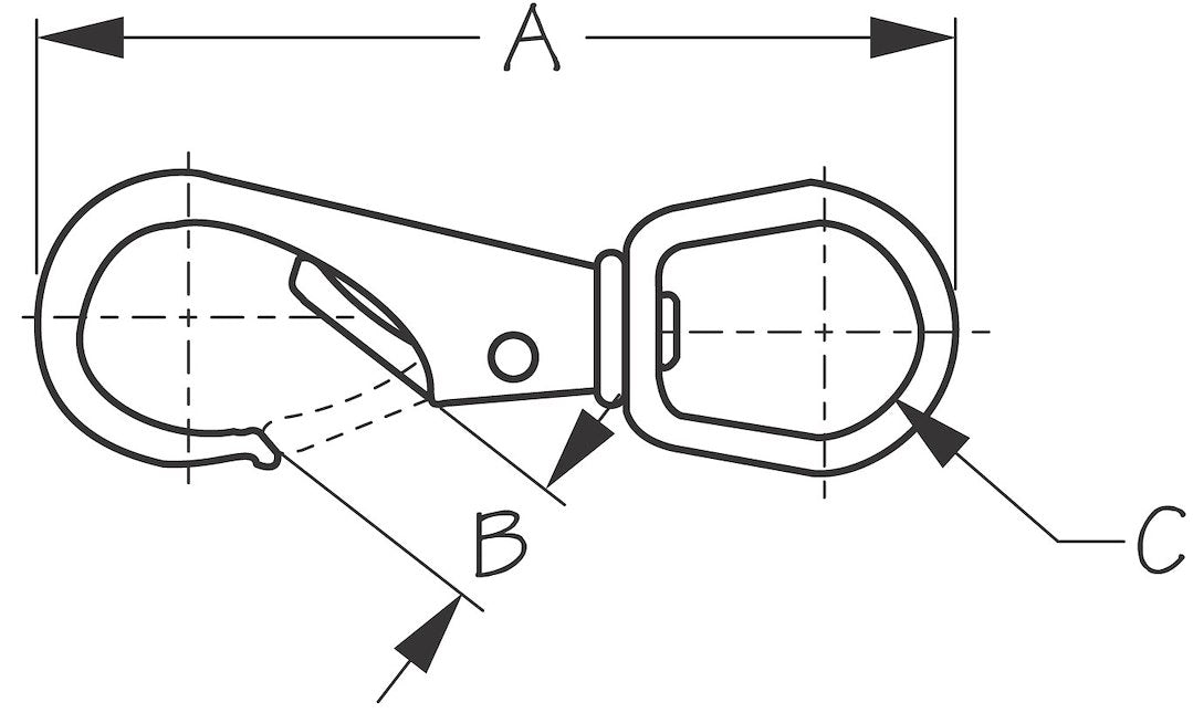 Sea Dog 146131-1 Boat Snap with Swivel Eye