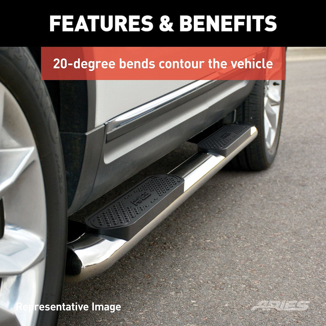 Aries S225045-2 Ram 1500 Crew Cab Polished Oval Side Steps - image 6