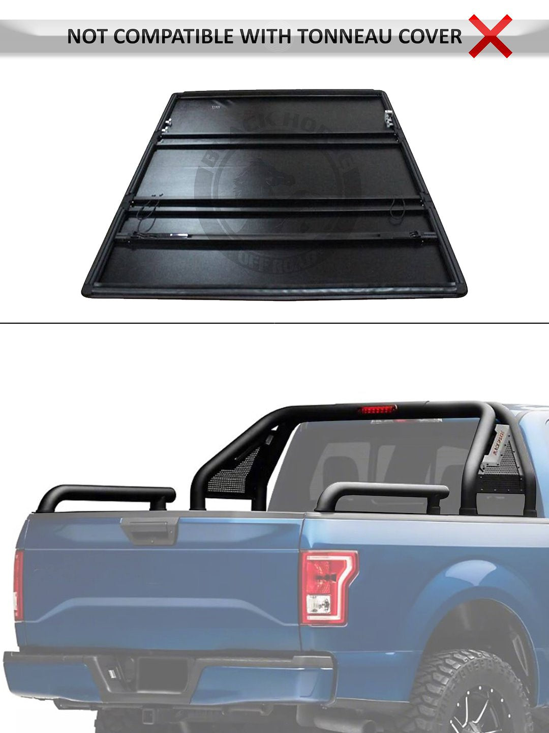 Black Horse Offroad GLRB-03B-PLR Gladiator Lighted Tubular Bed-Bar Kit - image 9