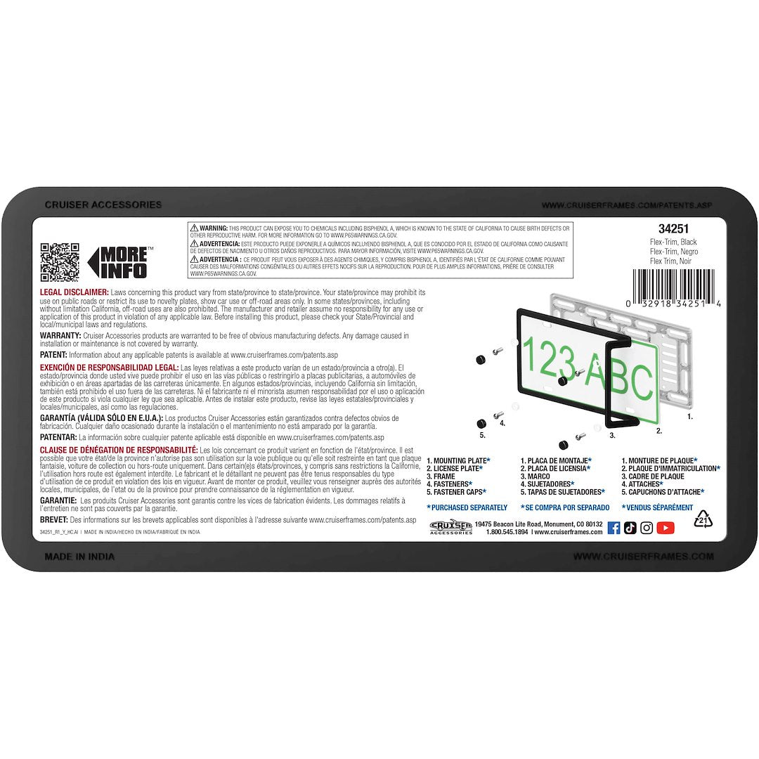 Cruiser 34251 Flex-Trim Automotive Plate Surround - image 4