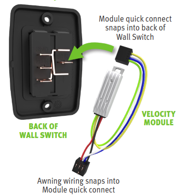 Velarium Replacement Patio Awning Switch - Black – VA0801