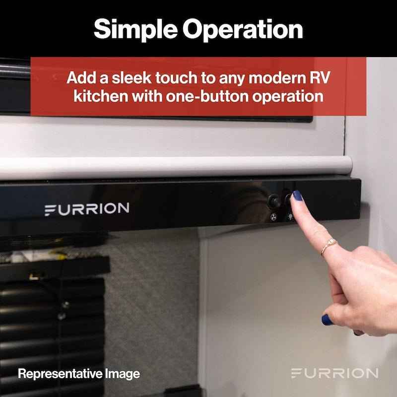 Furrion FHO23SACR-BL RV Stove Vent Range Hood 12V Ducted, 24" Furrion Black – image 3