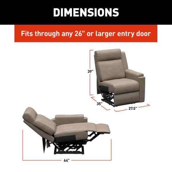 Lippert Components 2024044097 Thomas Payne Left-Hand Recliner, Driftwood – image 7