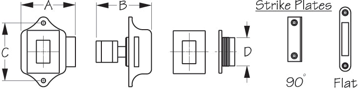 Sea Dog 225310-1 Push-Button Hatch Hardware