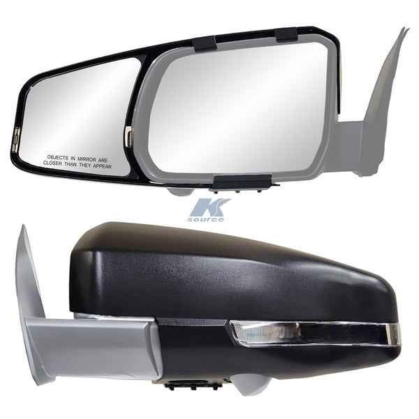 K-Source 81870 Textured Black Manual Tow Mirror Add-Ons, Pair