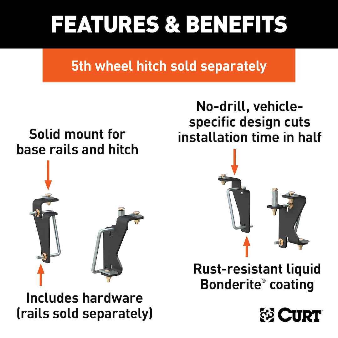 CURT 5th-Wheel Brackets - Ram 2500/Ram 3500/Dodge Ram 1500 – 16420