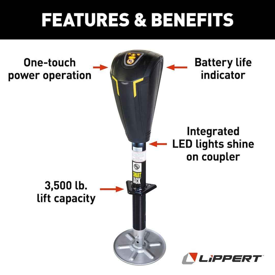 Lippert SmartJack Tongue Jack - 3,500 lb, 18-in Lift – 643589