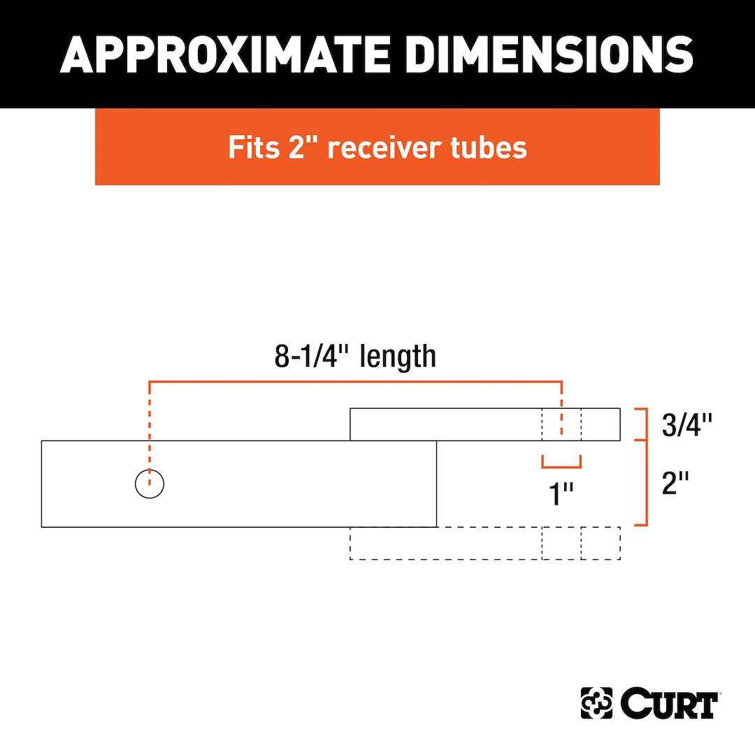 CURT 45010 Class III 2-Inch-Drop Ball Mount, 8-1/4-Inch Shank
