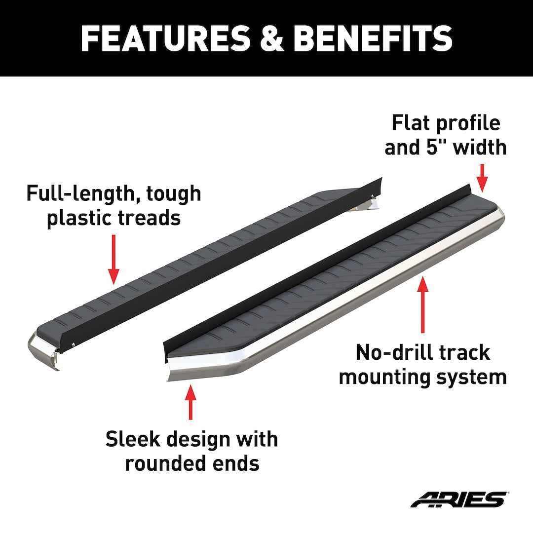Aries 2051876 Silver 76-Inch AeroTread Board Component