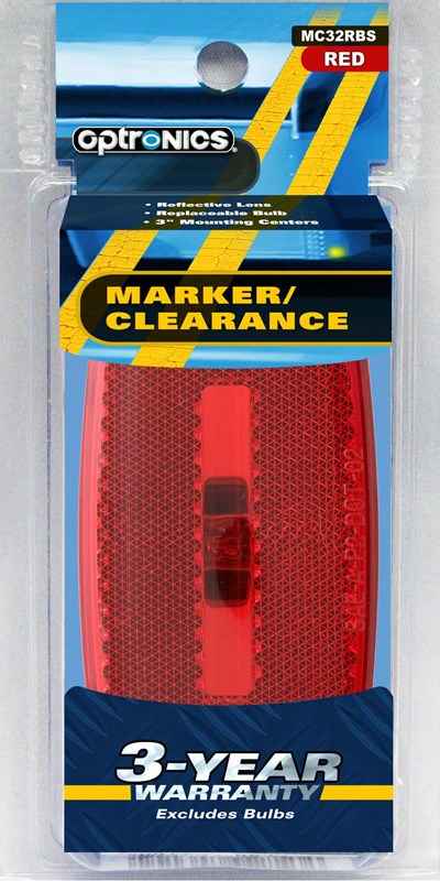 Optronics MC32RBS Red/Black MC32 Oval Incandescent Lamp