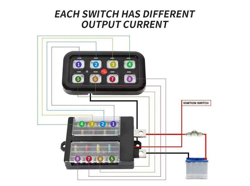 Cali Raised LED CR2401 Eight-Switch Dash/Console Control System - image 3
