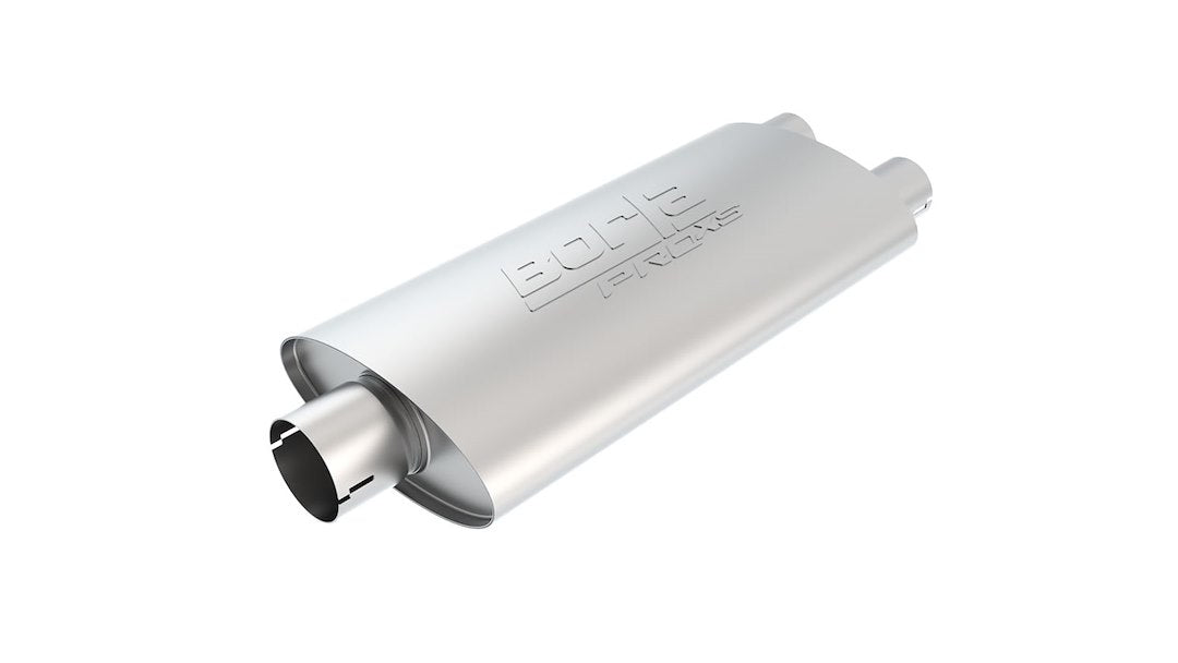 Borla 400486 Pro XS Muffler, 3-Inch In/ Dual 2-1/4-Inch Out